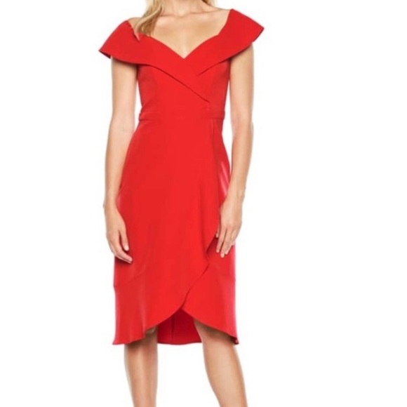 Bardot Red Bella Tulip Hem Dress Size 6/S - Picture 2 of 16